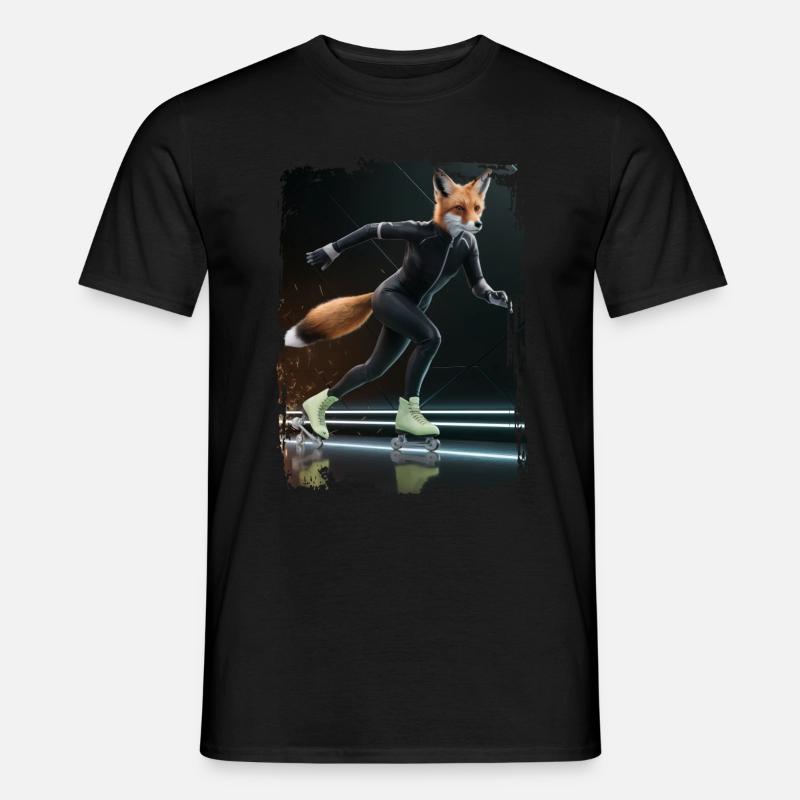Fuchs Skating Geschenk - Männer T-Shirt - Schwarz