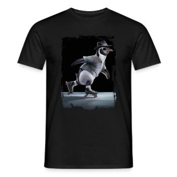 Pinguin Eiskunstlauf Geschenk - Männer T-Shirt - Schwarz - Vorne - AI Model Male 178 light (178cm)