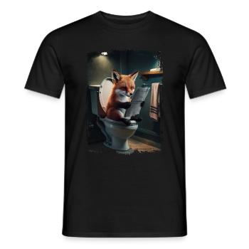 Fuchs-Toilette Geschenk - Männer T-Shirt - Schwarz - Vorne - AI Model Male 178 light (178cm)