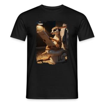 Erdmännchen-Toilette Geschenk - Männer T-Shirt - Schwarz - Vorne - AI Model Male 178 light (178cm)