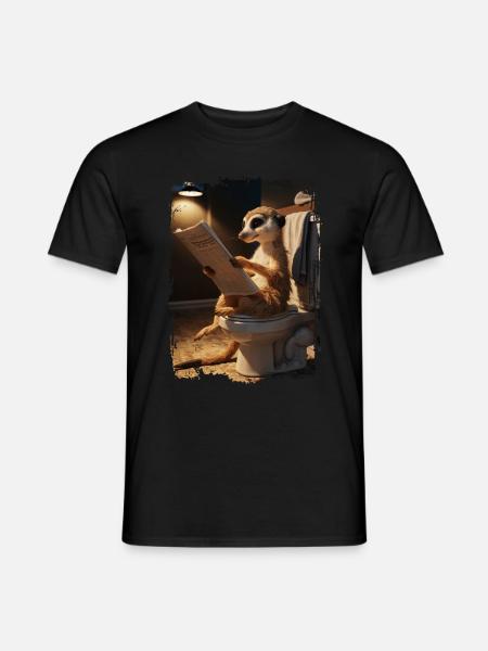 Erdmännchen-Toilette Geschenk - Männer T-Shirt - Schwarz