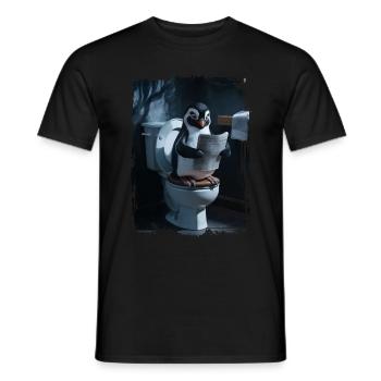 Pinguin-ToiletteGeschenk - Männer T-Shirt - Schwarz - Vorne - AI Model Male 178 light (178cm)