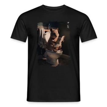 Quokka-Toilette Geschenk - Männer T-Shirt - Schwarz - Vorne - AI Model Male 178 light (178cm)