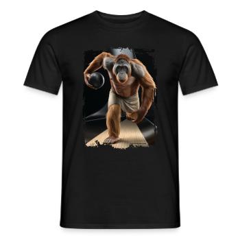 Orang-Utan spielt Bowling Geschenk - Männer T-Shirt - Schwarz - Vorne - AI Model Male 178 light (178cm)