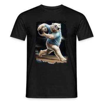 Eisbär spielt Bowling Geschenk - Männer T-Shirt - Schwarz - Vorne - AI Model Male 178 light (178cm)