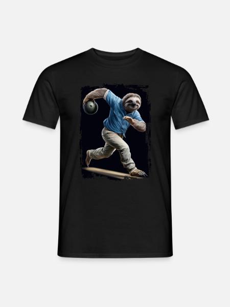 Faultier spielt Bowling Geschenk - Männer T-Shirt - Schwarz