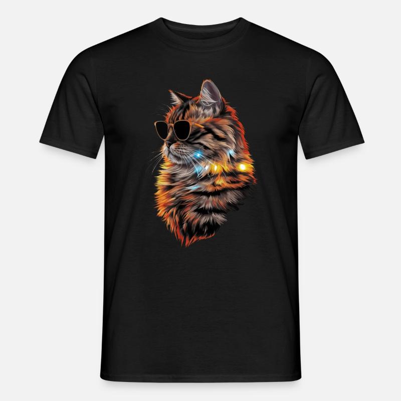 Sonnenbrille mit Perserkatze Geschenk - Männer T-Shirt - Schwarz