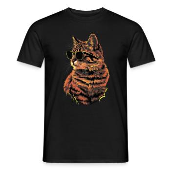 Ragdoll-Katzen-Sonnenbrille Geschenk - Männer T-Shirt - Schwarz - Vorne - AI Model Male 178 light (178cm)