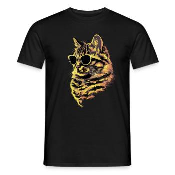 Sonnenbrille mit sibirischer Katze Geschenk - Männer T-Shirt - Schwarz - Vorne - AI Model Male 178 light (178cm)