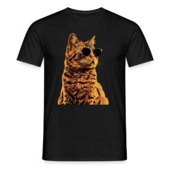 Sonnenbrille mit Somali-Katze Geschenk - Männer T-Shirt - Schwarz - Vorne - AI Model Male 178 light (178cm)