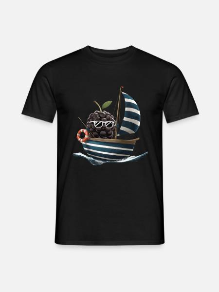 Obst Brombeeren Bootfahren Geschenk - Männer T-Shirt - Schwarz