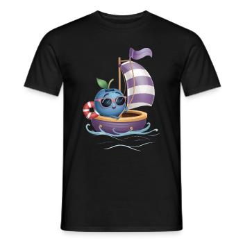 Obst Heidelbeere Bootfahren Geschenk - Männer T-Shirt - Schwarz - Vorne - AI Model Male 178 light (178cm)