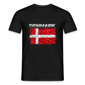 Denmark - Men's T-Shirt - black - Front - AI Model Male 178 light (178cm)
