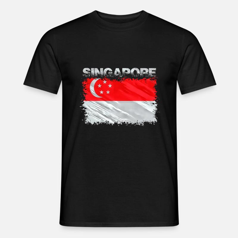 Singapur - Männer T-Shirt - Schwarz