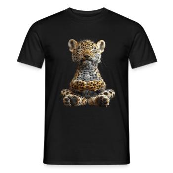 Leopard - Männer T-Shirt - Schwarz - Vorne - AI Model Male 178 light (178cm)