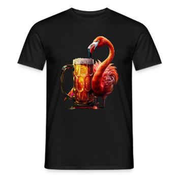 Flamingo - Männer T-Shirt - Schwarz - Vorne - AI Model Male 178 light (178cm)