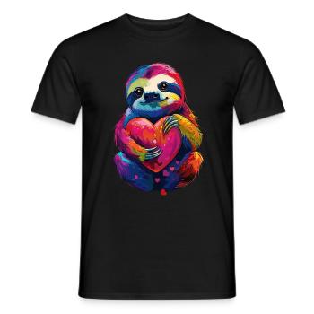 Faultier - Männer T-Shirt - Schwarz - Vorne - AI Model Male 178 light (178cm)