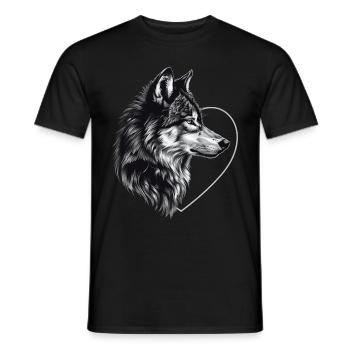 Wolf - Männer T-Shirt - Schwarz - Vorne - AI Model Male 178 light (178cm)