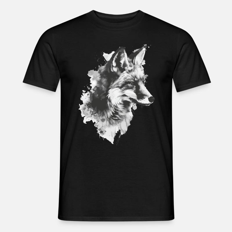 Fuchs - Männer T-Shirt - Schwarz