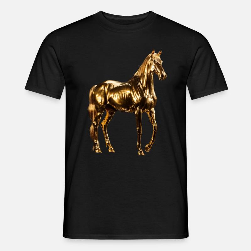 Pferd - Männer T-Shirt - Schwarz