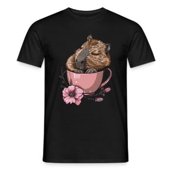 Wasserschwein - Männer T-Shirt - Schwarz - Vorne - AI Model Male 178 light (178cm)