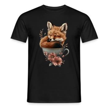 Fuchs - Männer T-Shirt - Schwarz - Vorne - AI Model Male 178 light (178cm)