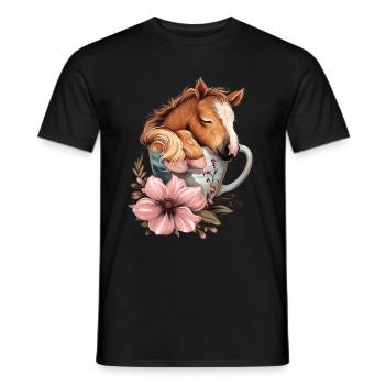 Pferd - Männer T-Shirt - Schwarz - Vorne - AI Model Male 178 light (178cm)