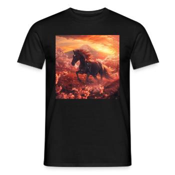 Pferd - Männer T-Shirt - Schwarz - Vorne - AI Model Male 178 light (178cm)