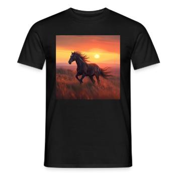 Pferd - Männer T-Shirt - Schwarz - Vorne - AI Model Male 178 light (178cm)