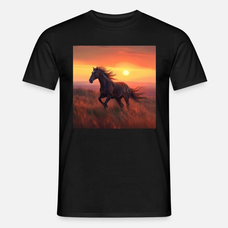 Pferd - Männer T-Shirt - Schwarz