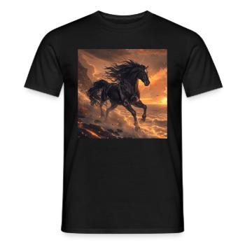 Pferd - Männer T-Shirt - Schwarz - Vorne - AI Model Male 178 light (178cm)