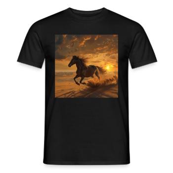 Horse - Men's T-Shirt - black - Front - AI Model Male 178 light (178cm)