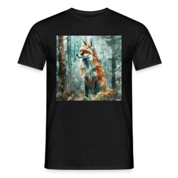 Fuchs - Männer T-Shirt - Schwarz - Vorne - AI Model Male 178 light (178cm)