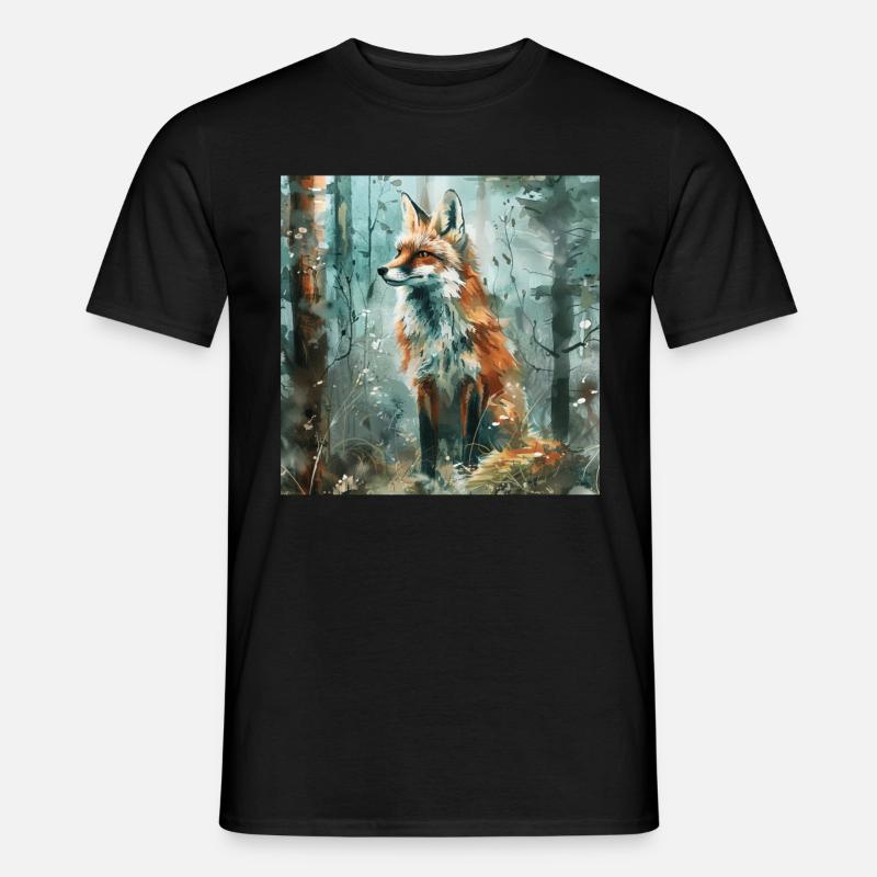 Fuchs - Männer T-Shirt - Schwarz