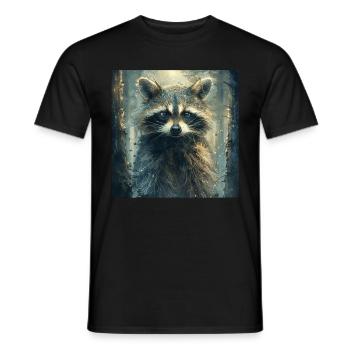 Raccoon - Men's T-Shirt - black - Front - AI Model Male 178 light (178cm)