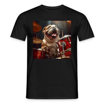 Chien - T-shirt homme - noir - Devant - AI Model Male 178 light (178cm)