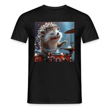 Hedgehog - Men's T-Shirt - black - Front - AI Model Male 178 light (178cm)