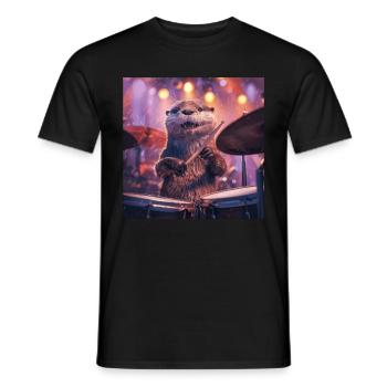 Otter - Männer T-Shirt - Schwarz - Vorne - AI Model Male 178 light (178cm)