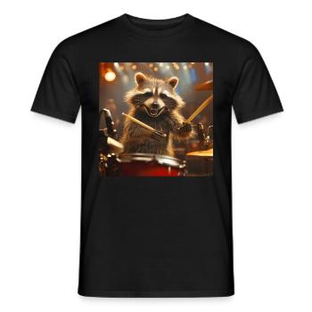 Raccoon - Men's T-Shirt - black - Front - AI Model Male 178 light (178cm)