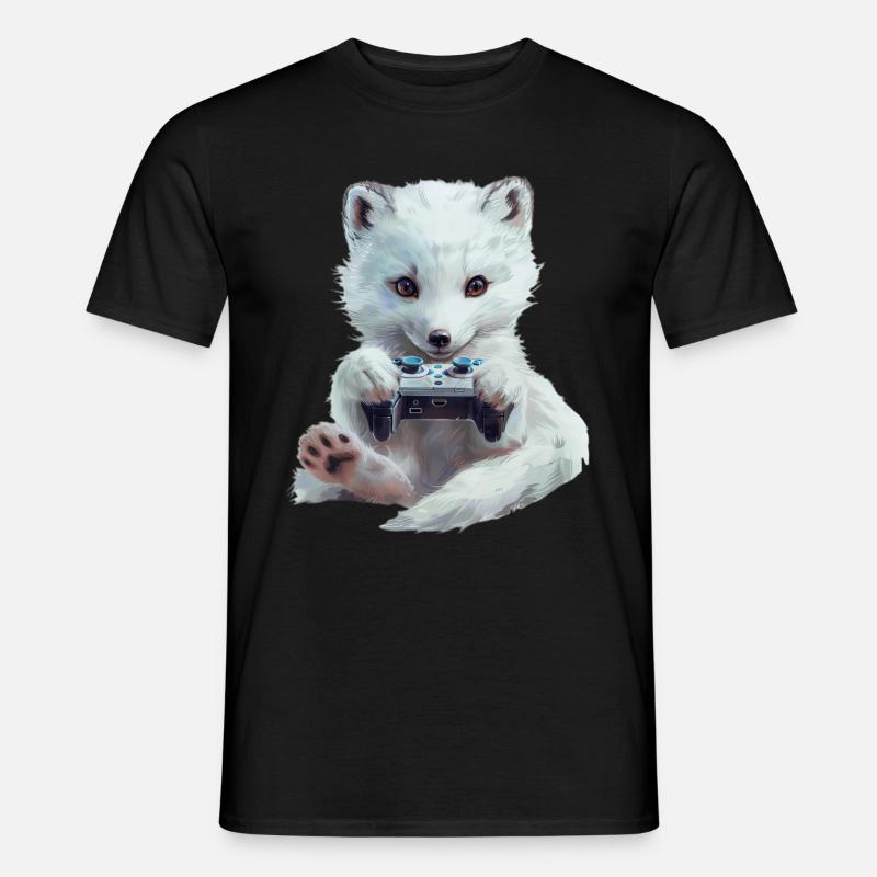 Polarfuchs - Männer T-Shirt - Schwarz