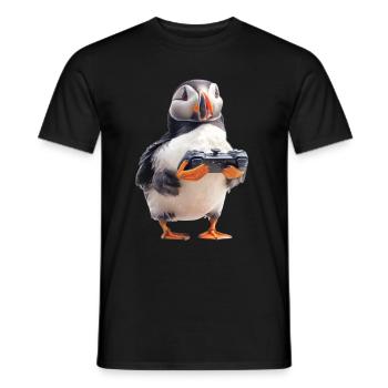 Macareux - T-shirt homme - noir - Devant - AI Model Male 178 light (178cm)