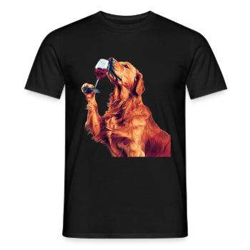 Golden retriever - T-shirt homme - noir - Devant - AI Model Male 178 light (178cm)