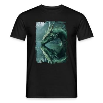 Drachen - Männer T-Shirt - Schwarz - Vorne - AI Model Male 178 light (178cm)