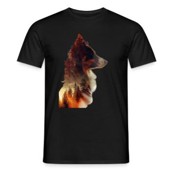 Border Collie - Men's T-Shirt - black - Front - AI Model Male 178 light (178cm)