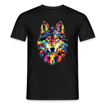 Wolf - Men's T-Shirt - black - Front - AI Model Male 178 light (178cm)