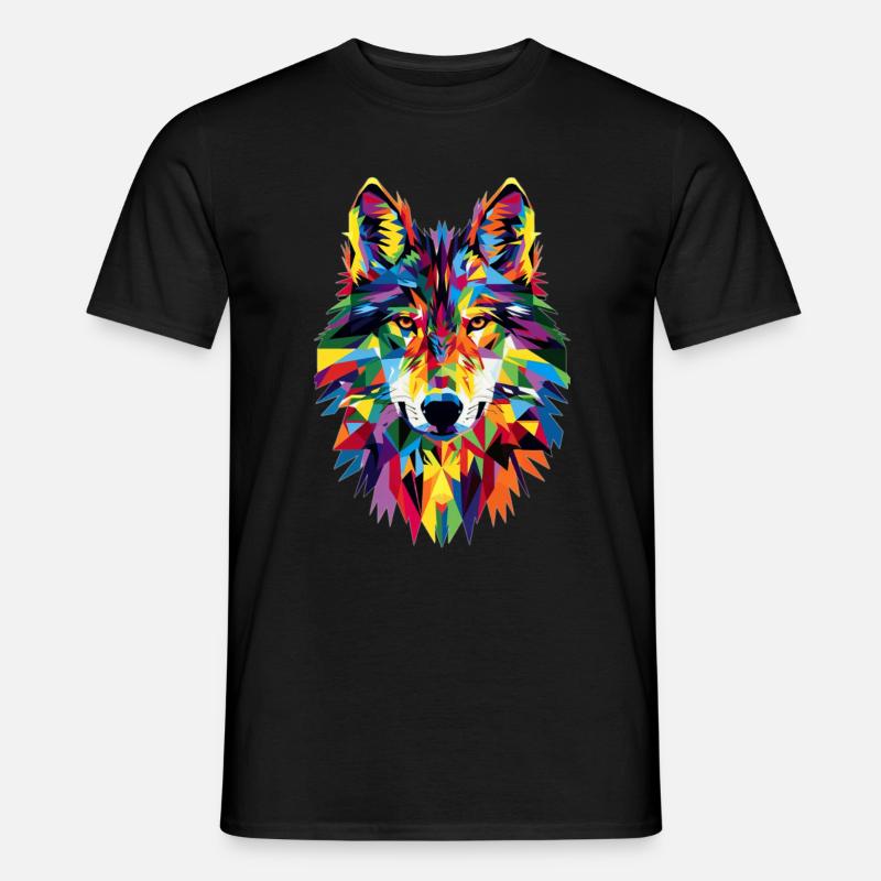 Wolf - Männer T-Shirt - Schwarz