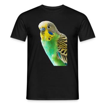 Perruche ondulée - T-shirt homme - noir - Devant - AI Model Male 178 light (178cm)