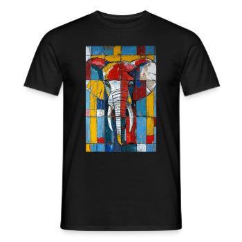 Elephant - Men's T-Shirt - black - Front - AI Model Male 178 light (178cm)