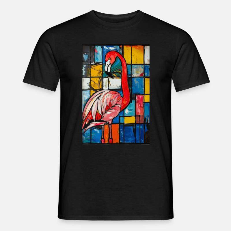 Flamingo - Männer T-Shirt - Schwarz