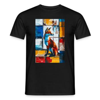 Fuchs - Männer T-Shirt - Schwarz - Vorne - AI Model Male 178 light (178cm)